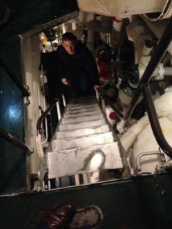 Luke exploring the HMS Belfast.